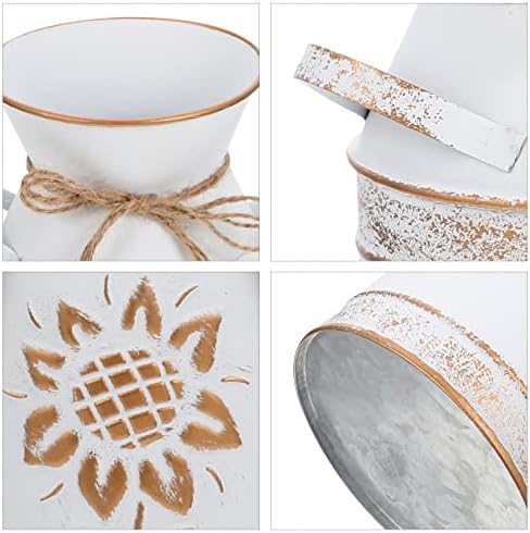 Galvanized Bucket Vintage Vase Farmhouse Decor