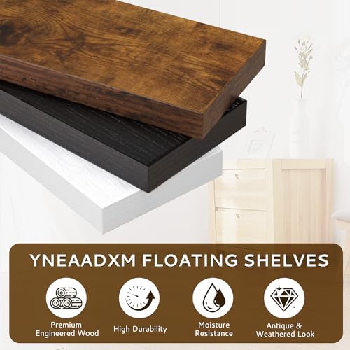 Rustic Floating Shelves Wall Mount 30 Inch Set of 2 Black
