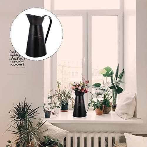 Black Metal Vase Rustic Farmhouse Decor