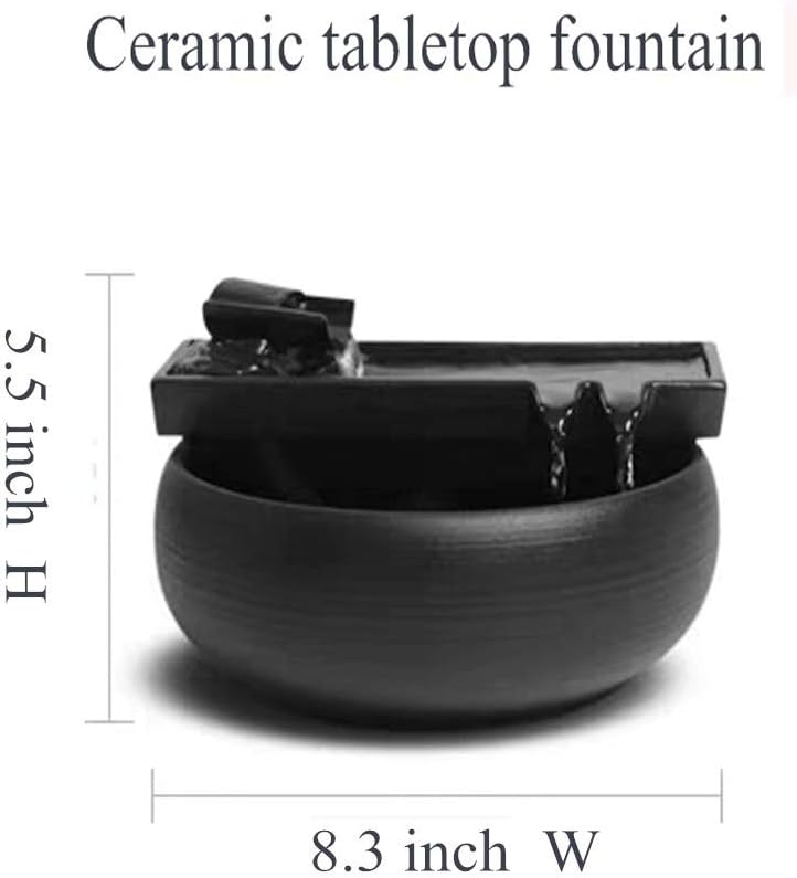 Ceramic Tabletop Fountain for Indoor and Outdoor Use