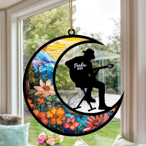 BACHKIM GUITAR PLAYER Sitting on The Moon Custom Ornament