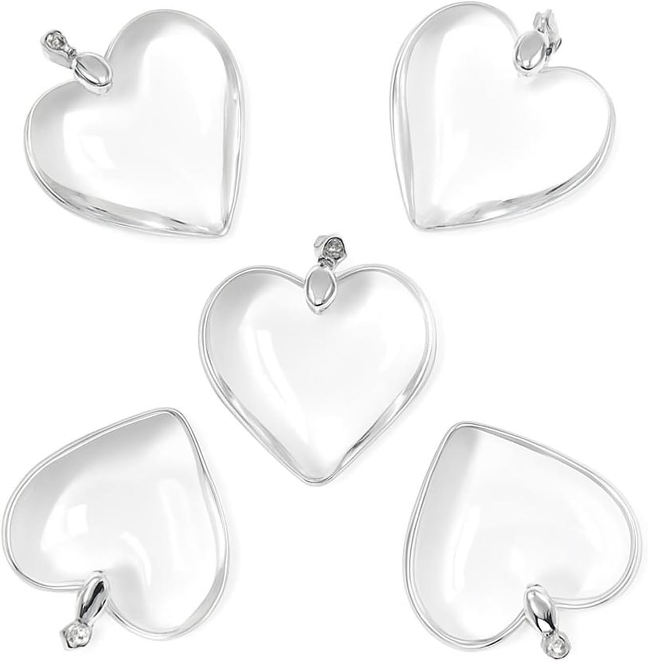 Clear Glass Heart Ornament 175 in Elegant Hanging Decoration