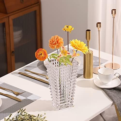 Crystal Vase 9 Inches Tall for Flowers and Decor