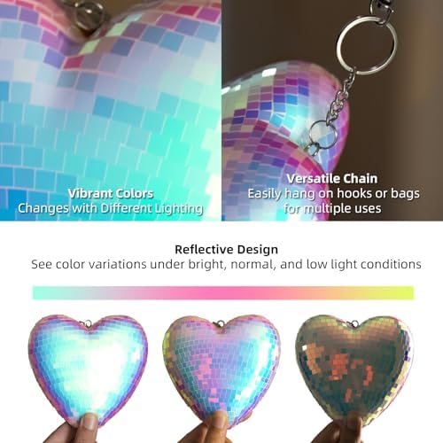 2 Pack Heart-Shaped Mirror Disco Ball Decor