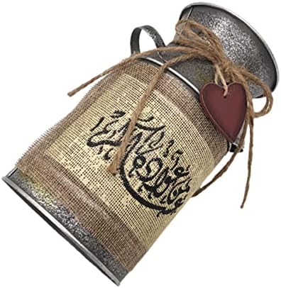 Retro Bucket Iron Flower Vase for Home Decor and Arrangement