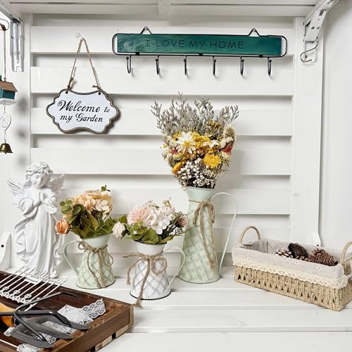 3 Pack Vintage Metal Milk Jug Vase with Bow