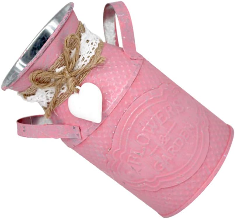 Wakauto Vintage Pink Metal Cube Vase Plant Holder