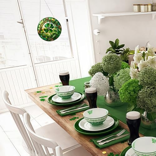 2 Pack Lucky Irish Shamrock Gift St Patricks Day Ornament Good Luck Hanging Decor