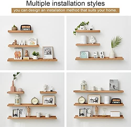 Oak Floating Shelves 4x16 Inch Natural Wood Wall Display Ledge