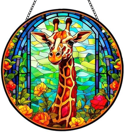 MATIHAY Giraffe Acrylic Wall Hanging - Funny Tropical Decor for Home and Party