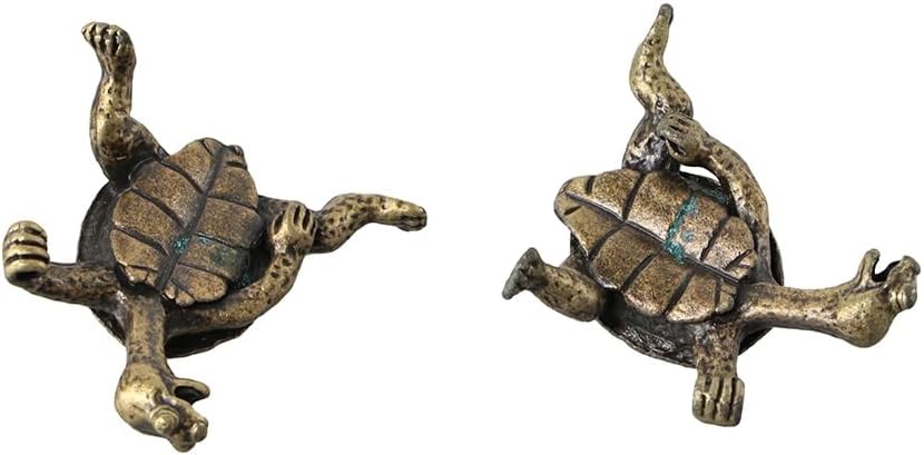 2pcs Antique Copper Kung Fu Turtle Incense Holder