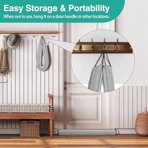 Lewondr Door Draft Stopper 36 Inch Sound Proof Triangular Weather Stripping Blocker Gray