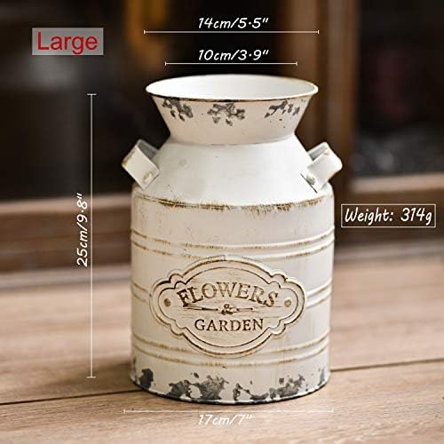 Rustic Metal Flower Vase - 98 Inch Shabby Chic Design