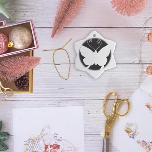 3dRose White Butterfly Snowflake Ornament 3 Inch