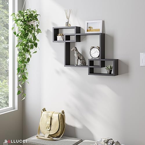 Ballucci Wooden Floating Wall Shelves 26 x 18 Black