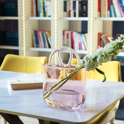 106 Inch Clear Glass Vase with Bubble Design for Valentines Day and Wedding Anniversaries