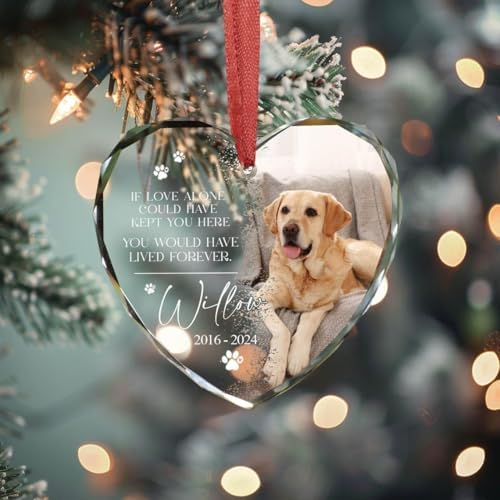 Custom Personalized Dog Memorial Ornament Forever Loved Pet Loss Keepsake