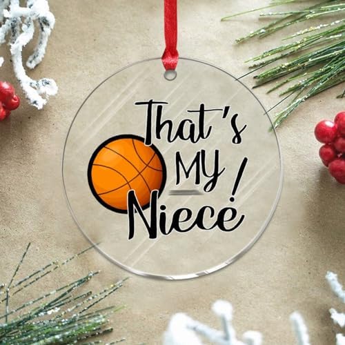 Clear Acrylic Christmas Ornaments 2023 Basketball Niece Aunt Decor