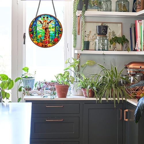 MATIHAY Giraffe Acrylic Wall Hanging - Funny Tropical Decor for Home and Party