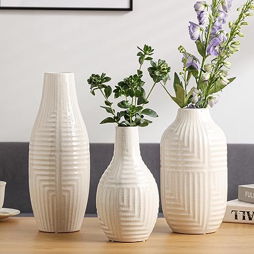 HJN White Ceramic Vase - Modern 106 H