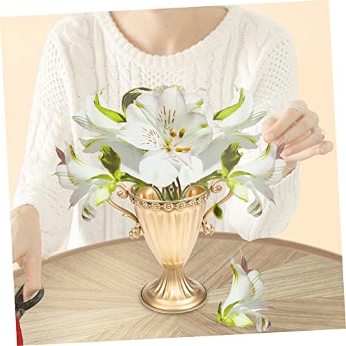 Stobaza Tall Gold Vase Iron Flowerpot Planter Indoor Urn