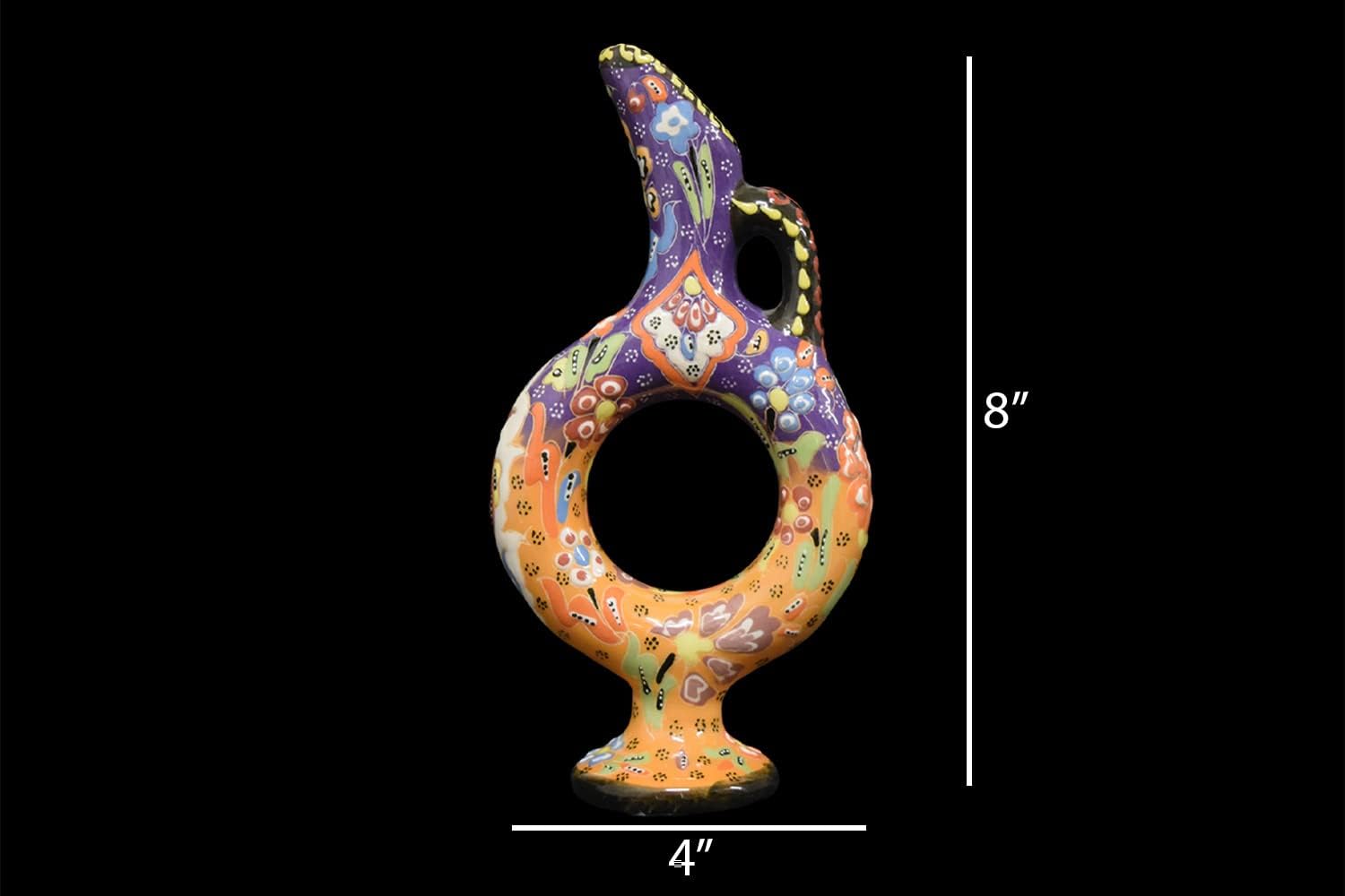EliPOT Medium Ceramic Hittite Vase Light Orange Purple