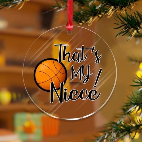 Clear Acrylic Christmas Ornaments 2023 Basketball Niece Aunt Decor