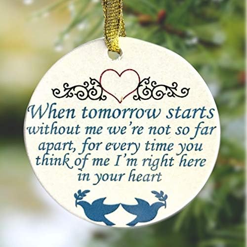 Memorial Christmas Ornament With Doves and Hearts