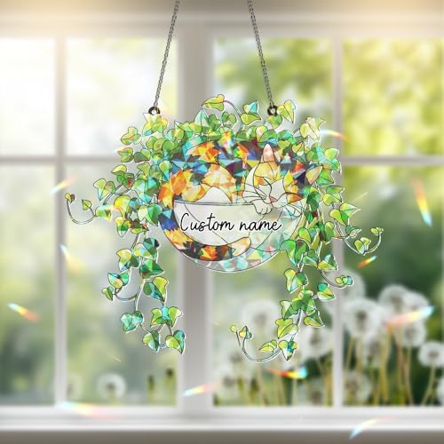 Whimsical Cat Hologram Hanging Ornament