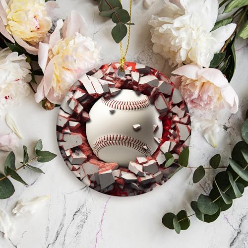3D Baseball Christmas Tree Ornament Sport Gift for Fans