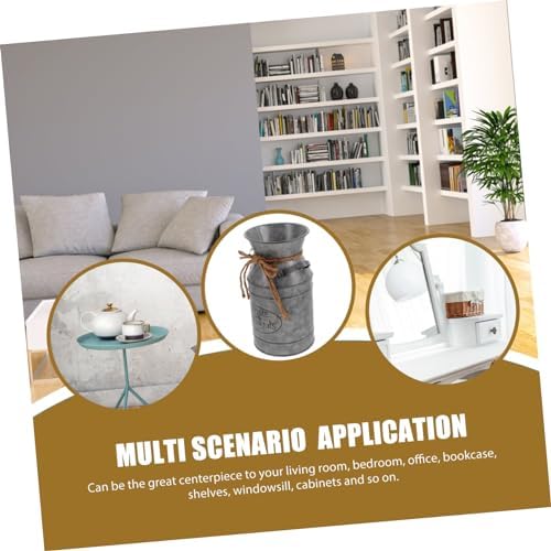 VICASKY Iron Flower Jug Vintage Pitcher Vase Silver