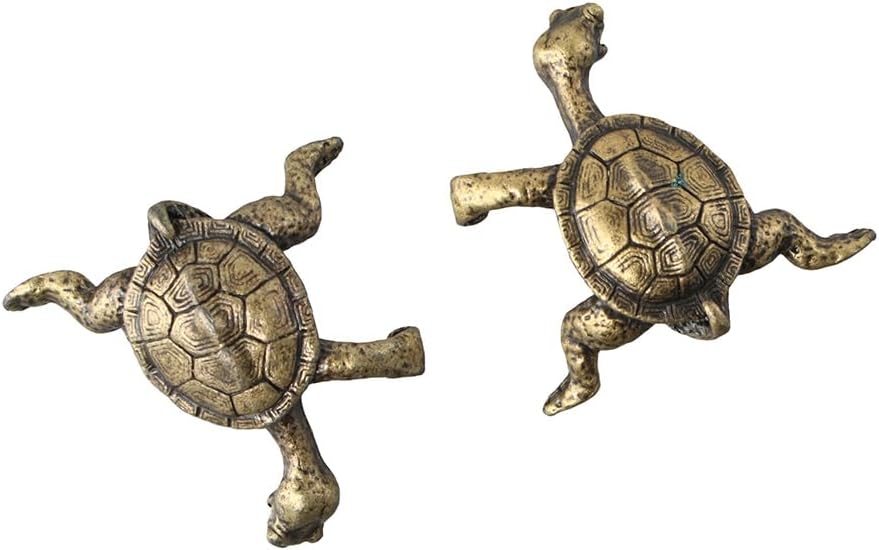 2pcs Antique Copper Kung Fu Turtle Incense Holder