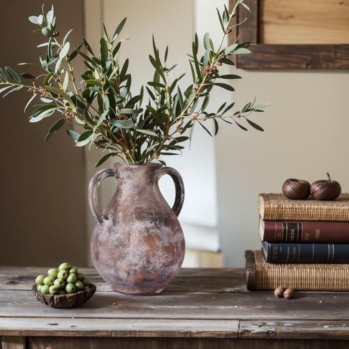 79 Inch Ceramic Rustic Farmhouse Vase with Handle