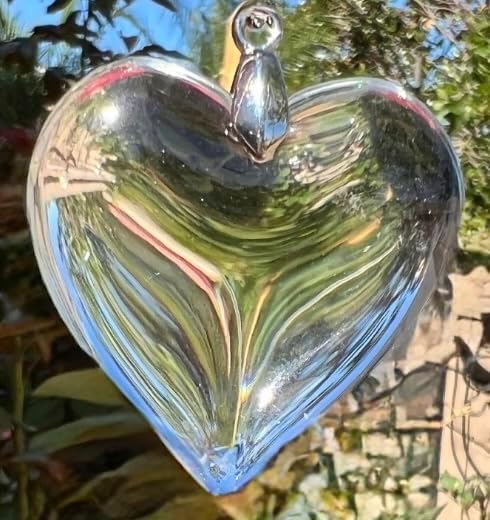 Clear Glass Heart Ornament 175 in Elegant Hanging Decoration