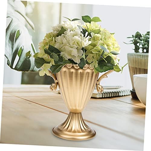 Stobaza Tall Gold Vase Iron Flowerpot Planter Indoor Urn