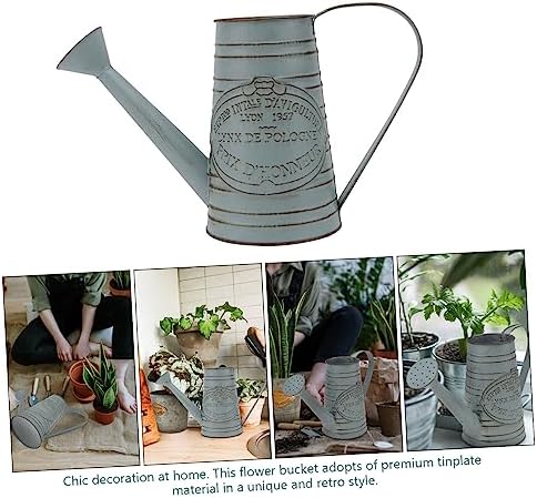 STOBAZA 1pc Antique Iron Flower Bucket Vintage Decor Vase