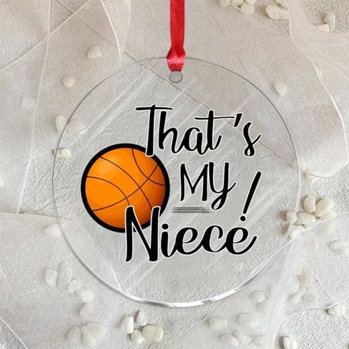 Clear Acrylic Christmas Ornaments 2023 Basketball Niece Aunt Decor