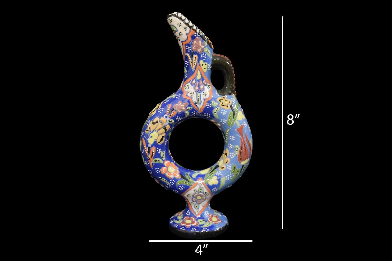 EliPOT Turkish Ceramic Handmade Vase Dark Blue Light Blue