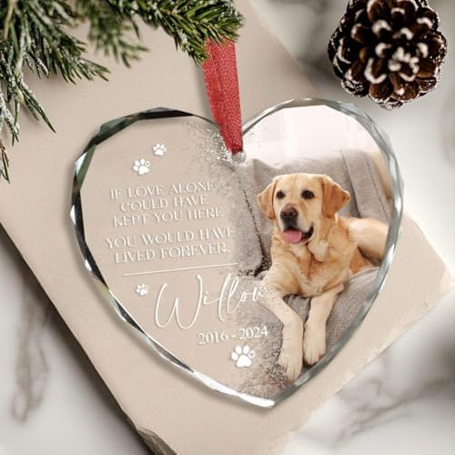 Custom Personalized Dog Memorial Ornament Forever Loved Pet Loss Keepsake