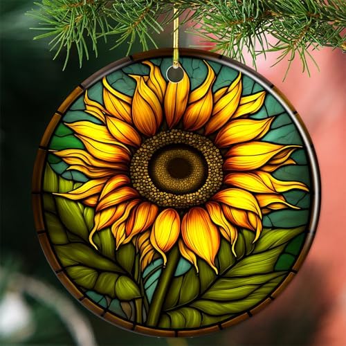 Sunflower Christmas Ornament Keepsake for Newlyweds