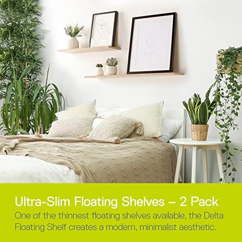 Delta Cycle Home Floating Shelves 2-Pack 24 x 8 x 5 Holds 33lbs Invisible Bracket