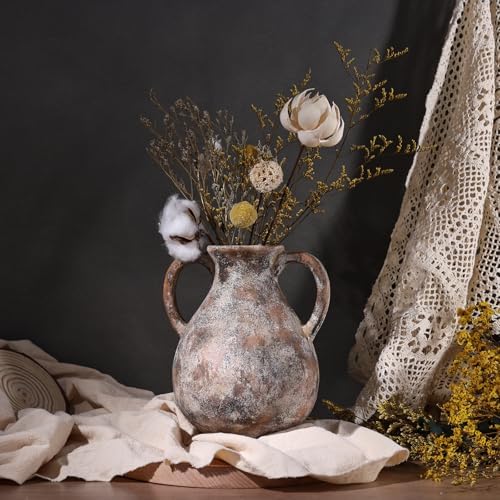79 Inch Ceramic Rustic Farmhouse Vase with Handle