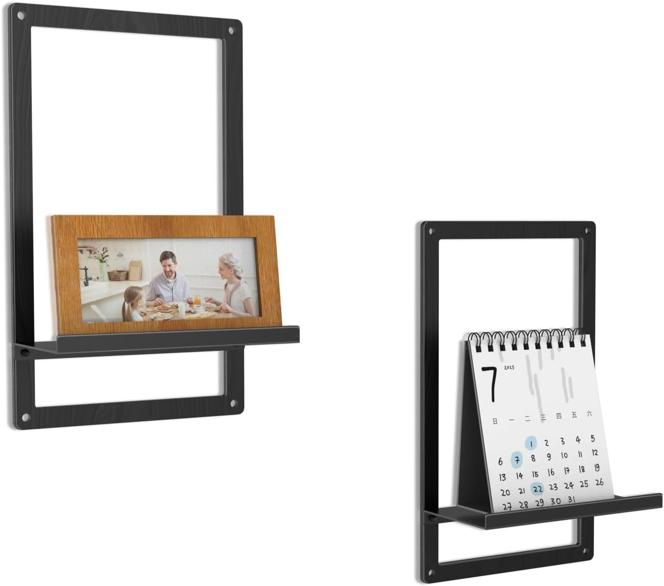 OYEFLY Metal Wood Floating Shelf Black