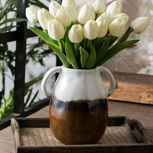 Sowlvenco Ceramic Vase with 2 Handles 7 Inch Gradient