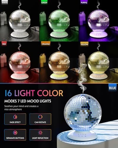 Mirror Essential Oil Diffuser with 14 Light Modes