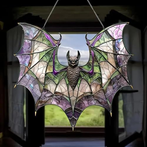 Stained Acrylic Bat Window Hanging Decor