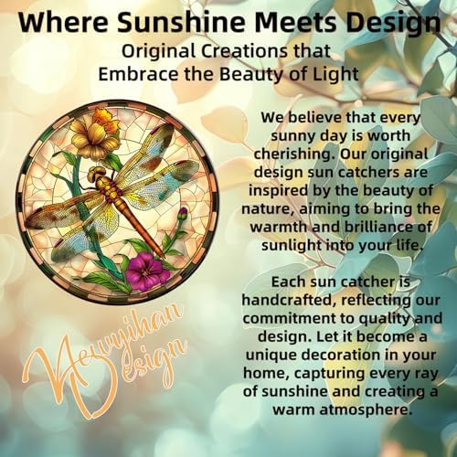Stained Glass Dragonfly Suncatcher for Windows