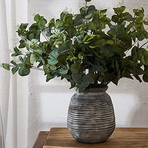 SIDUCAL Ceramic Rustic Farmhouse Vase 73 Inch Black