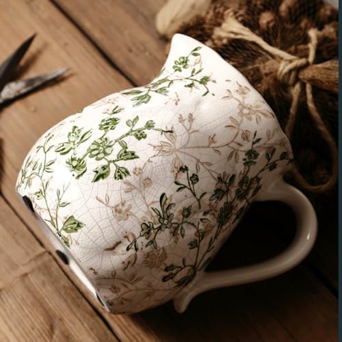 Chinoiserie Green Vintage Ceramic Flower Vase