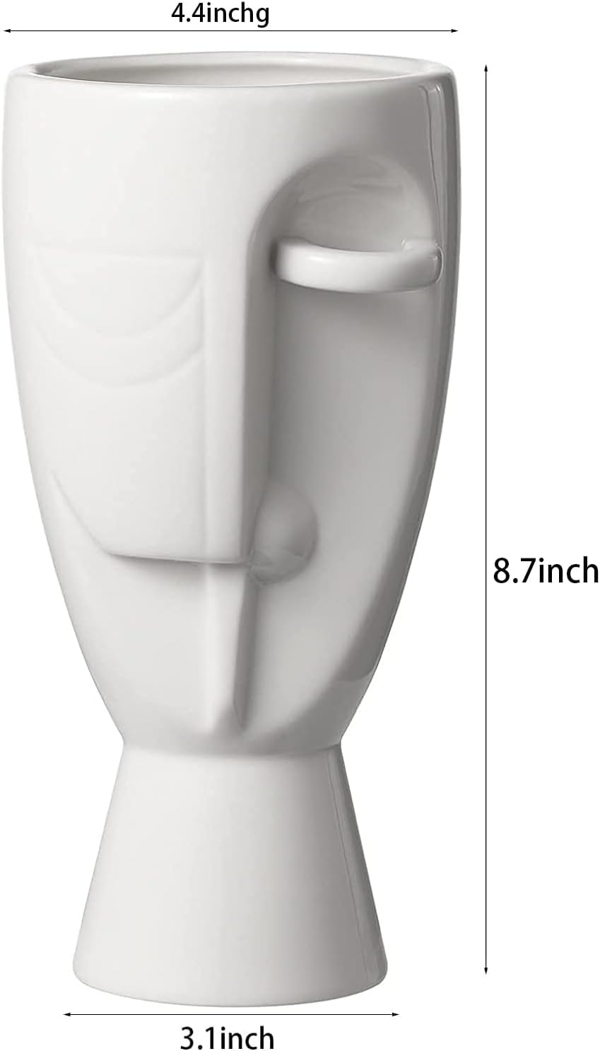 Face Art Ceramic Vases with Creative Floral Designs